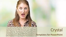  Presentation with rich and poor - Colorful PPT theme enhanced with mature rich woman wearing leopard backdrop and a soft green colored foreground