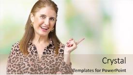  Presentation with rich purple - Slide deck enhanced with mature rich woman wearing leopard background and a coral colored foreground