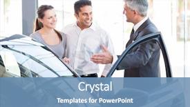  Presentation with salesman - Slide set with mature salesman showing new car background and a teal colored foreground