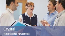  Presentation with classroom - Beautiful slide deck featuring mature students standing in classroom backdrop and a ocean colored foreground