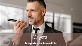  Presentation with car - Slide deck consisting of mature-white-man-talking background and a violet colored foreground