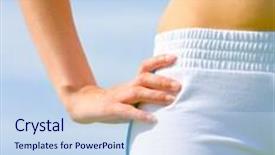  Presentation with athlete - PPT theme with mature-woman-athlete-practicing background and a sky blue colored foreground