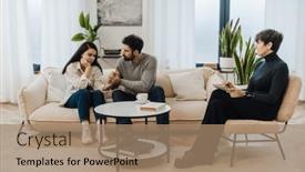  Presentation with counseling - Slides with mature-woman-family-psychologist-counseling background and a coral colored foreground