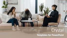  Presentation with counseling - Slide deck enhanced with mature-woman-family-psychologist-counseling background and a coral colored foreground