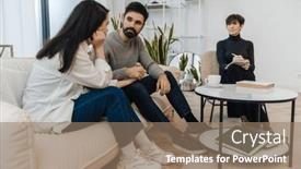  Presentation with counseling - Theme with mature-woman-family-psychologist-counseling background and a coral colored foreground
