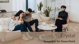  Presentation with counseling - Presentation with mature-woman-family-psychologist background and a coral colored foreground