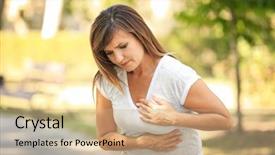  Presentation with outdoors - Theme enhanced with mature woman having heartache outdoors background and a coral colored foreground