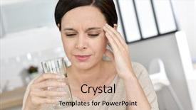  Presentation with underage drinking two teenagers having - Beautiful PPT layouts featuring mature woman having migraine drinking backdrop and a soft green colored foreground