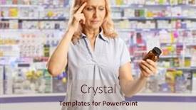  Presentation with bottle - PPT layouts featuring mature-woman-holding-a-bottle background and a coral colored foreground