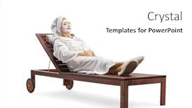  Presentation with cucumbers - Slides consisting of mature-woman-in-a-bathrobe background and a  colored foreground