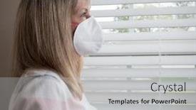  Presentation with mask - Slide deck featuring mature-woman-in-mask-looking background and a light gray colored foreground