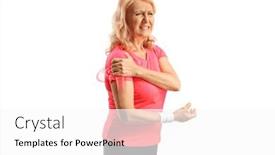  Presentation with sportswear - Slide set enhanced with mature-woman-in-sportswear background and a white colored foreground