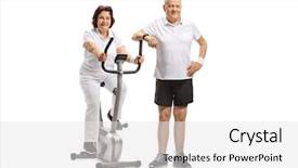  Presentation with stationary - Amazing presentation design having mature woman on a stationary backdrop and a white colored foreground