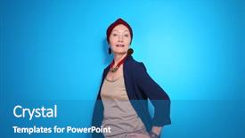  Presentation with blue - Beautiful PPT layouts featuring mature woman on blue background backdrop and a teal colored foreground