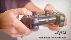  Presentation with video game - PPT layouts consisting of mature woman or wife plays background and a coral colored foreground