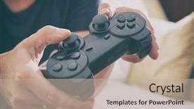  Presentation with video game 3d play games - Colorful PPT layouts enhanced with mature woman or wife plays backdrop and a mint green colored foreground