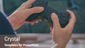  Presentation with video game 3d play games - Slides consisting of mature woman or wife plays background and a violet colored foreground