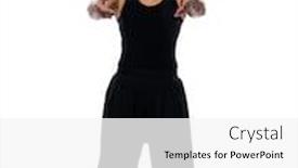  Presentation with tai chi - Audience pleasing PPT theme consisting of mature woman praticing tai chi chuan in studio on isolated white background backdrop and a white colored foreground