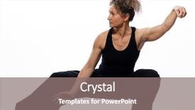  Presentation with tai chi - Theme with mature woman praticing tai chi background and a gray colored foreground