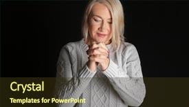  Presentation with black woman praying - PPT theme having mature woman praying on black background and a  colored foreground