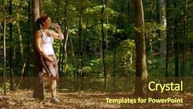  Presentation with woman runner - Audience pleasing PPT layouts consisting of mature woman runner resting backdrop and a tawny brown colored foreground