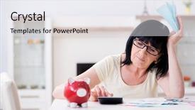  Presentation with reconcile - Audience pleasing PPT layouts consisting of mature woman trying to reconcile backdrop and a  colored foreground