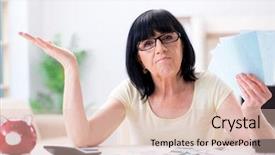  Presentation with reconcile - Slide deck enhanced with mature woman trying to reconcile background and a  colored foreground