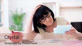  Presentation with reconcile - Beautiful PPT layouts featuring mature woman trying to reconcile backdrop and a coral colored foreground