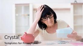  Presentation with reconcile - Audience pleasing presentation theme consisting of mature woman trying to reconcile backdrop and a soft green colored foreground