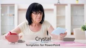  Presentation with reconcile - Cool new slide set with mature woman trying to reconcile backdrop and a soft green colored foreground