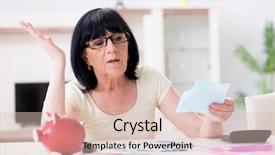  Presentation with reconcile - Cool new PPT layouts with mature woman trying to reconcile backdrop and a lemonade colored foreground