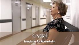  Presentation with doctor office - Cool new slides with mature woman waiting for appointment backdrop and a coral colored foreground