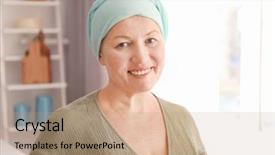  Presentation with cancer - Colorful slide deck enhanced with mature woman with cancer backdrop and a coral colored foreground