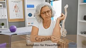  Presentation with hair - Slide deck consisting of mature-woman-with-grey-hair and a coral colored foreground