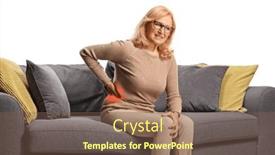  Presentation with kidney - Presentation theme having mature-woman-with-kidney-pain background and a violet colored foreground