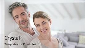  Presentation with broken home upset couple - Presentation design featuring matured relationship - portrait of mature couple relaxing background and a mint green colored foreground