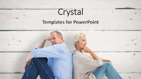  Presentation with upset - Slides featuring matured relationship - upset mature couple not talking background and a white colored foreground