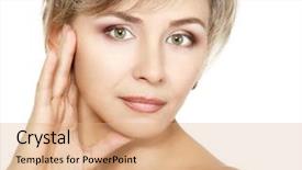  Presentation with health woman running female runner - Slide deck featuring maturity model - attractive mid adult woman female background and a coral colored foreground