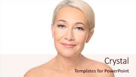  Presentation with skin care - Audience pleasing presentation theme consisting of maturity model - portrait of beautiful mature woman backdrop and a lemonade colored foreground