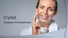  Presentation with middle ages portrait - Beautiful presentation featuring maturity model - portrait of elegant middle age backdrop and a light gray colored foreground