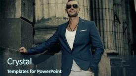  Presentation with old man - Slide set consisting of maturity model - smiling handsome mature man background and a navy blue colored foreground