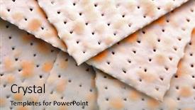  Presentation with passover - Presentation theme having matzo for passover close up background and a coral colored foreground