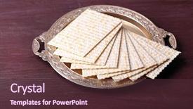 Presentation with passover - PPT layouts enhanced with matzo for passover on metal background and a tawny brown colored foreground