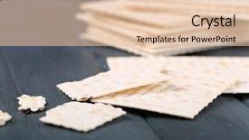  Presentation with passover - Theme having matzo-for-passover-on-table background and a lemonade colored foreground