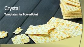  Presentation with passover - Colorful slide set enhanced with matzo for passover on table backdrop and a ocean colored foreground