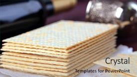 Presentation with passover - Slide deck featuring matzo for passover with metal background and a coral colored foreground