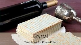  Presentation with passover - Presentation design consisting of matzo for passover with metal background and a soft green colored foreground