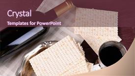  Presentation with passover - Audience pleasing PPT theme consisting of matzo for passover with metal backdrop and a tawny brown colored foreground