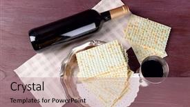  Presentation with passover - Slides featuring matzo for passover with metal background and a coral colored foreground