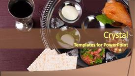  Presentation with passover - PPT layouts enhanced with matzo for passover with seder background and a tawny brown colored foreground
